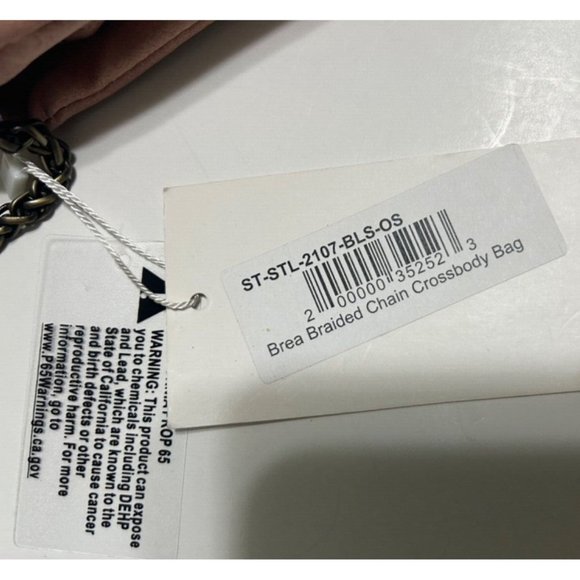 Women's Street Level Suede Blush Braided Chain Cross Body Bag 5x8 - Picture 7 of 12